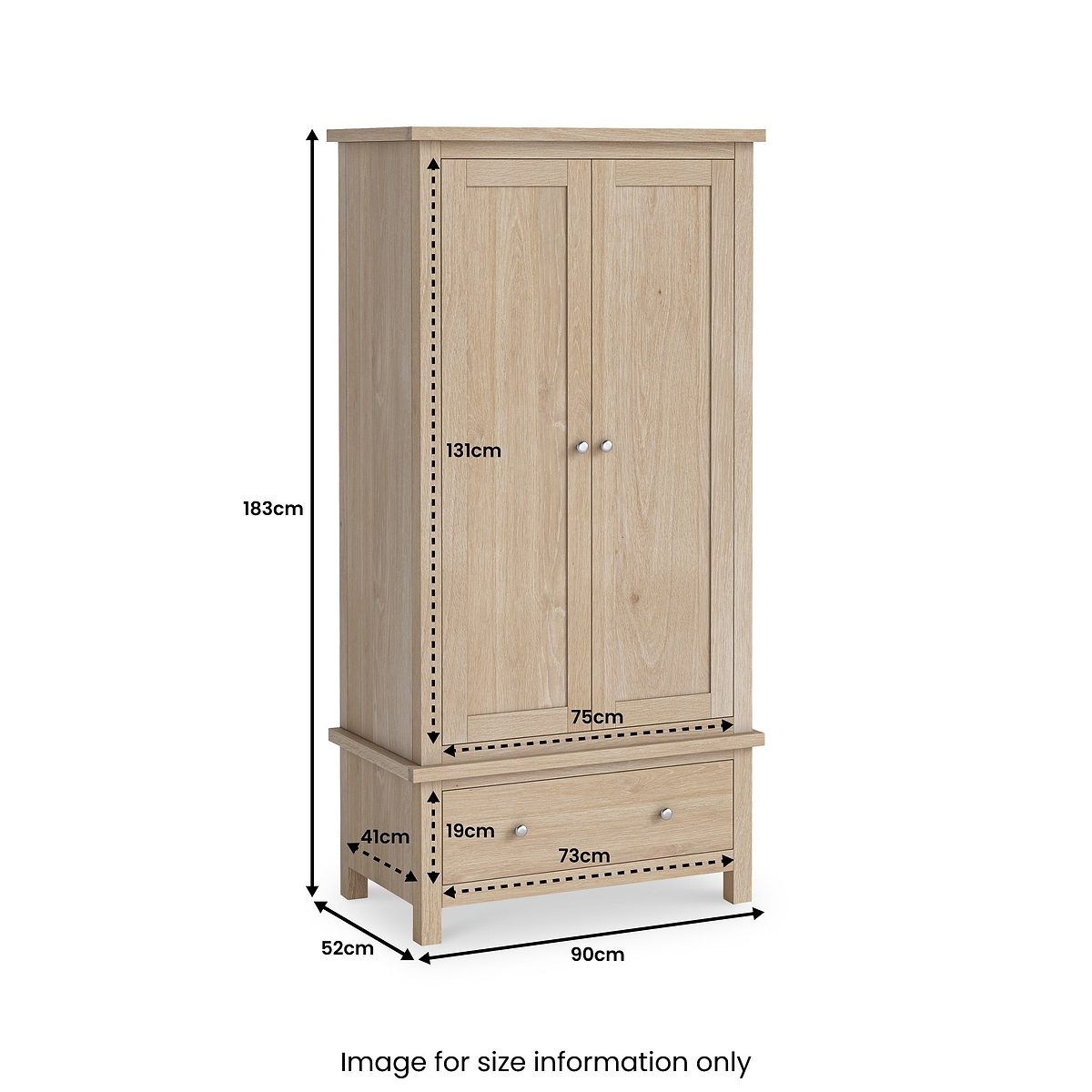 Farrow Oak Double Wardrobe with Drawers