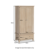 Farrow Oak Double Wardrobe with Drawers