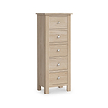 Farrow Oak 5 Drawer Tallboy Chest of Drawers from Roseland Furniture