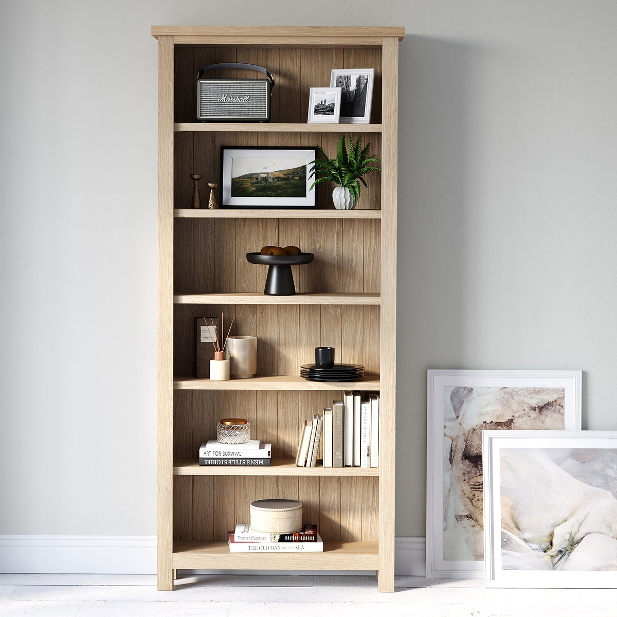 Farrow Oak Large Bookcase from Roseland Furniture
