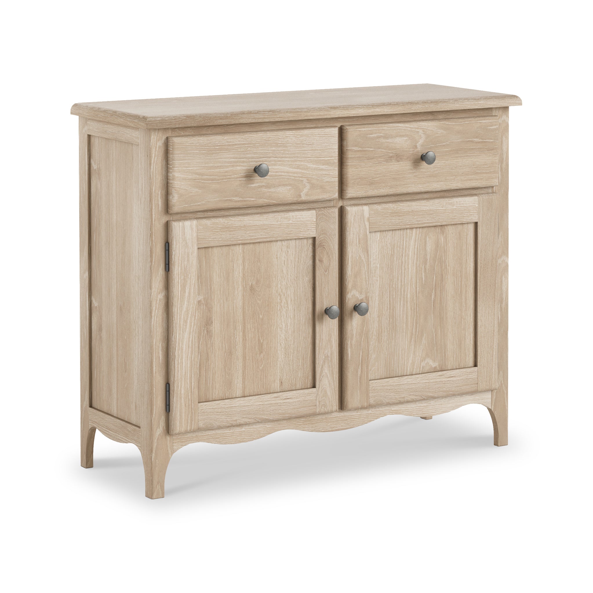 Celine Washed Oak 2 Door Small Sideboard | Chic Cabinet | Roseland