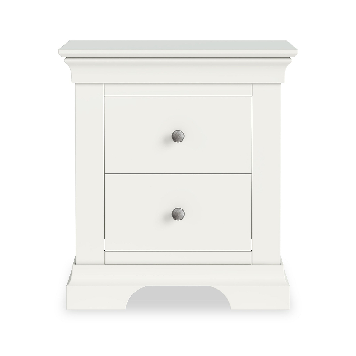 Colette Warm White 2 Drawer Bedside Table from Roseland Furniture