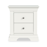 Colette Warm White 2 Drawer Bedside Table from Roseland Furniture