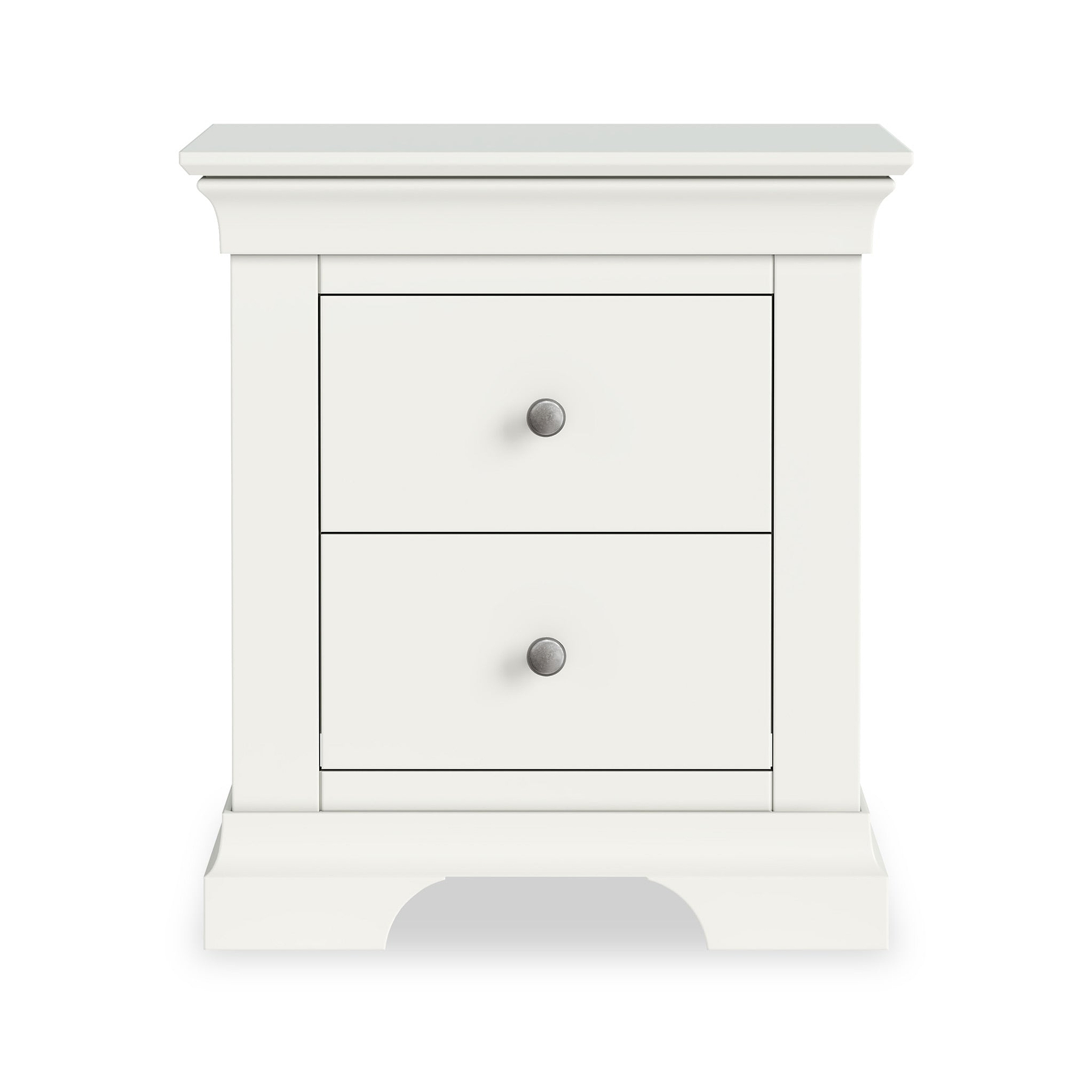 Colette Warm White 2 Drawer Bedside Table from Roseland Furniture