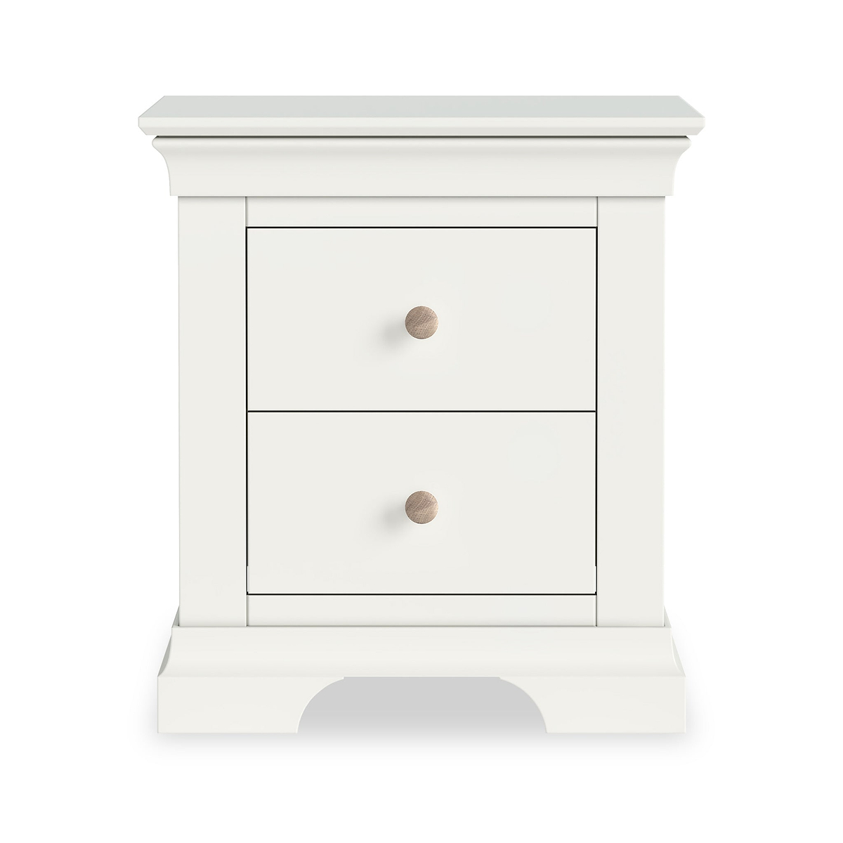 Colette Warm White 2 Drawer Bedside Table from Roseland Furniture