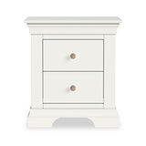 Colette Warm White 2 Drawer Bedside Table from Roseland Furniture