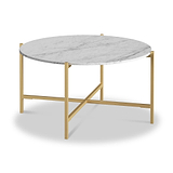 Pimlico-Banswara-Marble-Gold-Frame-Round-Coffee-Table from Roseland Furniture
