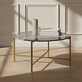 Pimlico-Banswara-Marble-Gold-Frame-Round-Coffee-Table from Roseland Furniture