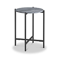 Pimlico-grey-marble-grey-frame-round-side-table  from Roseland Furniture