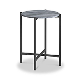 Pimlico-grey-marble-grey-frame-round-side-table  from Roseland Furniture