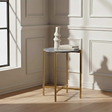 Pimlico-Banswara-Marble-Gold-Frame-Round-Side-Table from 