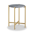 Pimlico-grey-marble-gold-frame-round-side-table  from Roseland Furniture