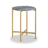 Pimlico-grey-marble-gold-frame-round-side-table  from Roseland Furniture