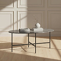 Pimlico-grey-marble-grey-frame-oval-coffee-table from Roseland Furniture