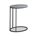 Pimlico-grey-marble-grey-frame-oval-c-side-table  from Roseland Furniture