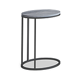 Pimlico-grey-marble-grey-frame-oval-c-side-table  from Roseland Furniture