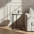 Pimlico-Banswara-Marble-Grey-Round-C-Side-Table from Roseland Furniture