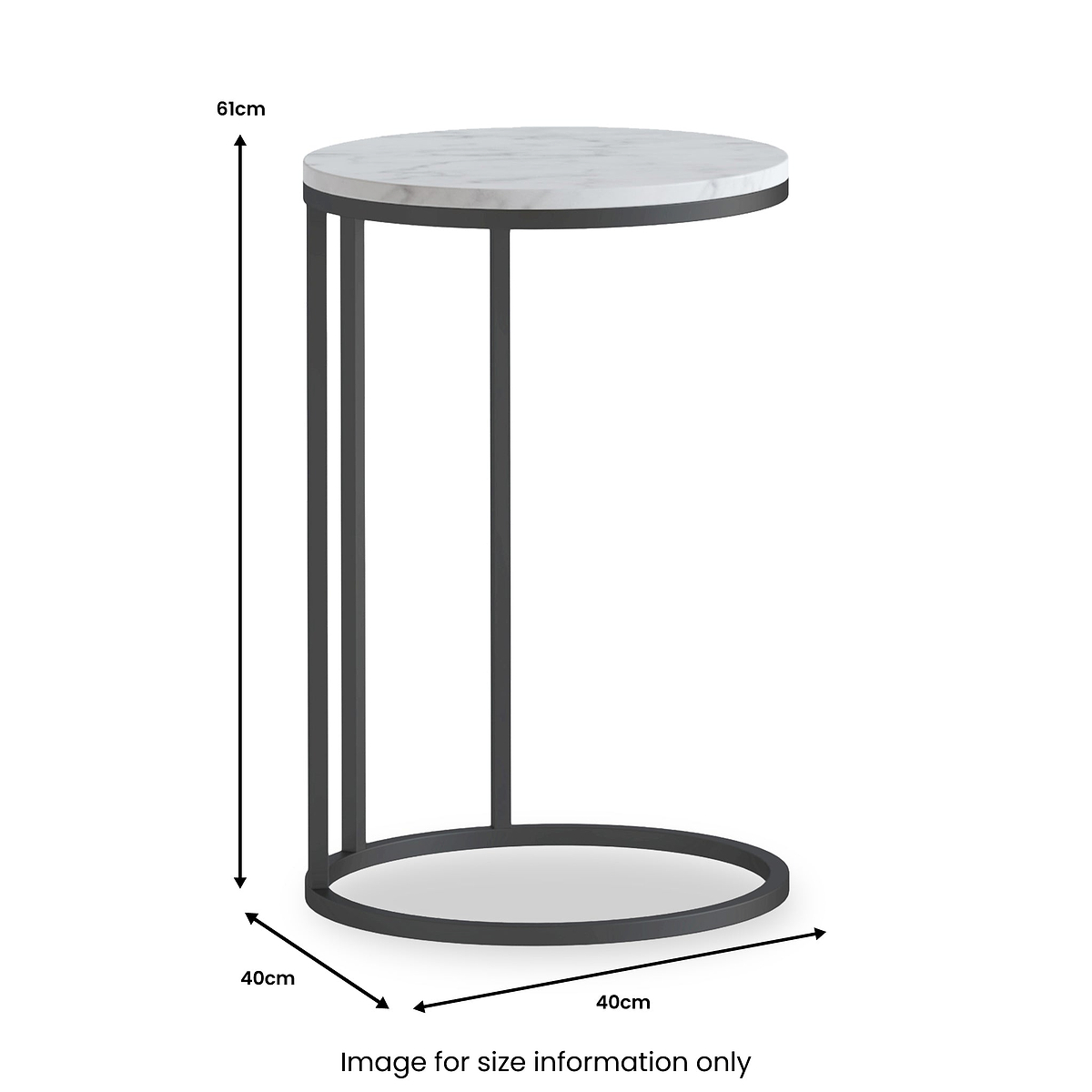 Pimlico-Banswara-Marble-Grey-Round-C-Side-Table from Roseland Furniture