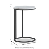 Pimlico-Banswara-Marble-Grey-Round-C-Side-Table from Roseland Furniture