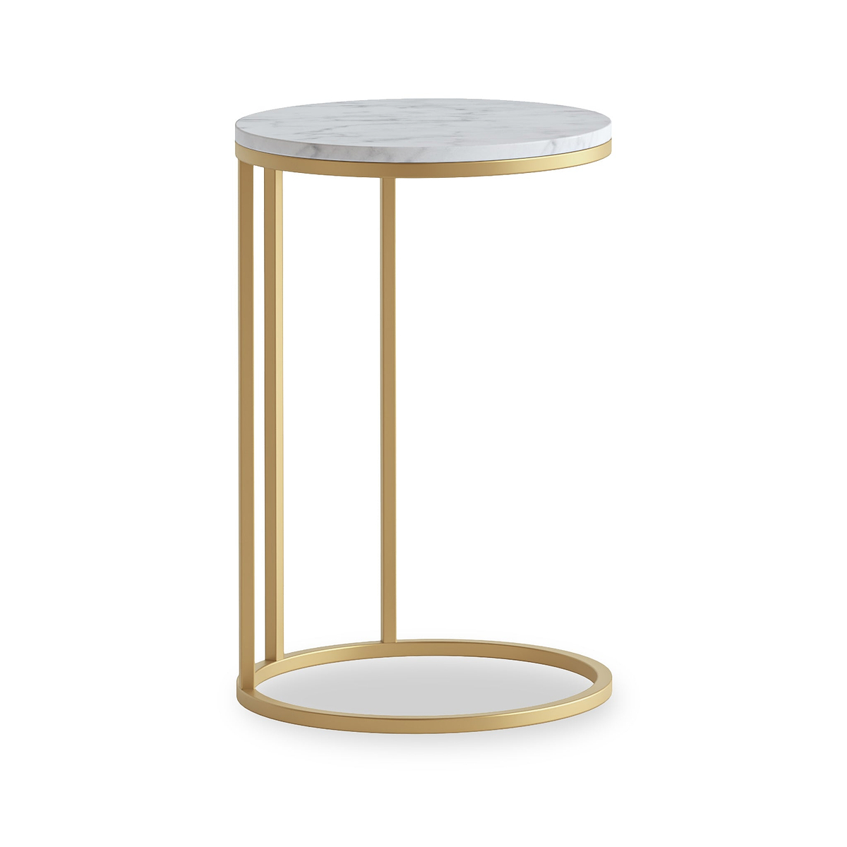 Pimlico-Banswara-Marble-Gold-Frame-Round-C-Side-Table from Roseland Furniture