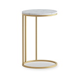 Pimlico-Banswara-Marble-Gold-Frame-Round-C-Side-Table from Roseland Furniture
