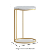 Pimlico-Banswara-Marble-Gold-Frame-Round-C-Side-Table from Roseland Furniture
