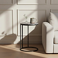 Pimlico-Banswara-Marble-Grey-Round-C-Side-Table from Roseland Furniture