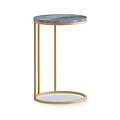 Pimlico-grey-marble-gold-frame-round-c-side-table  from Roseland Furniture