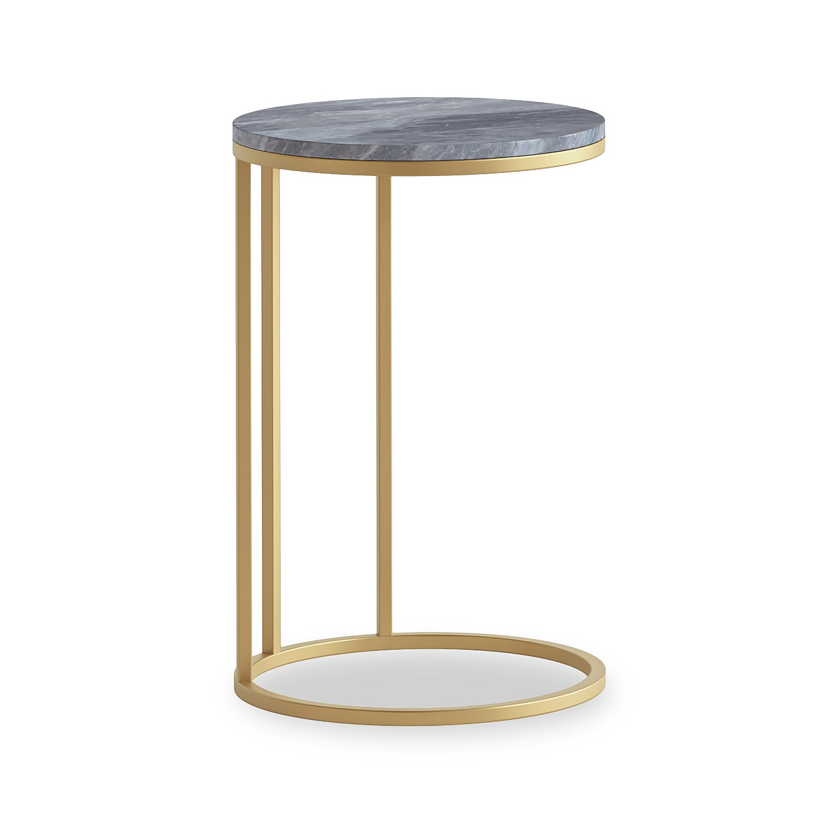 Pimlico-grey-marble-gold-frame-round-c-side-table  from Roseland Furniture