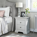 Colette Grey 2 Drawer Bedside Table from Roseland Furniture