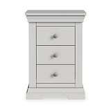 Colette Grey 3 Drawer Bedside Table from Roseland Furniture