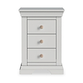 Colette Grey 3 Drawer Bedside Table from Roseland Furniture