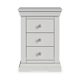 Colette Grey 3 Drawer Bedside Table from Roseland Furniture