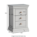 Colette Grey 3 Drawer Bedside Table from Roseland Furniture
