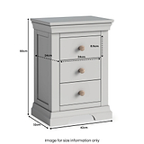 Colette Grey 3 Drawer Bedside Table from Roseland Furniture