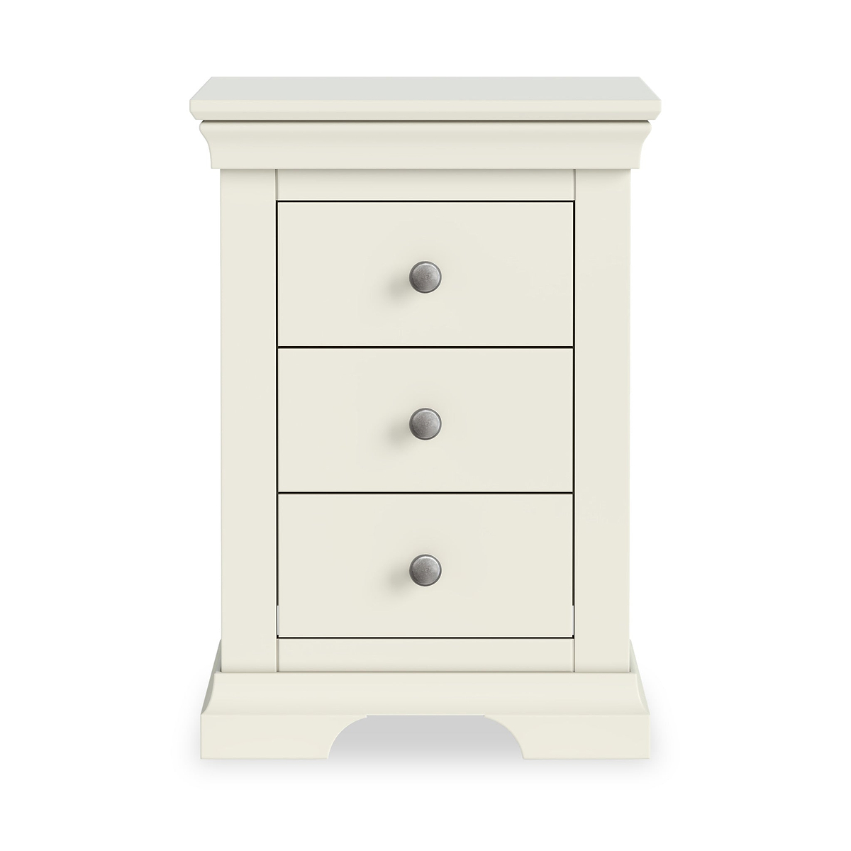 Colette Cream 3 Drawer Bedside Table from Roseland Furniture