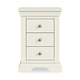 Colette Cream 3 Drawer Bedside Table from Roseland Furniture