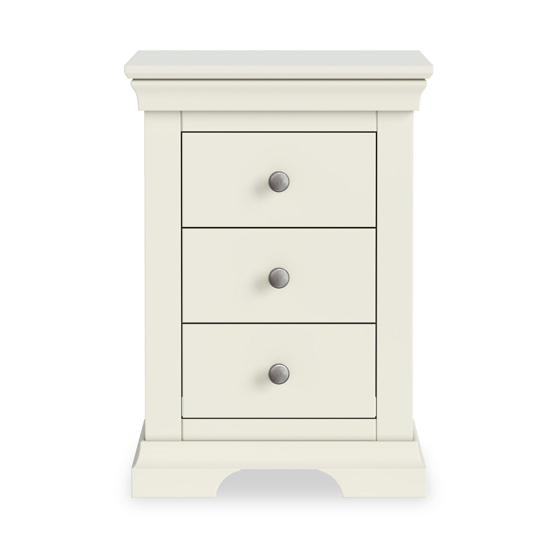 Colette Cream 3 Drawer Bedside Table from Roseland Furniture