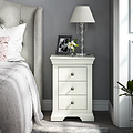 Colette Cream 3 Drawer Bedside Table from Roseland Furniture