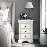 Colette Cream 3 Drawer Bedside Table from Roseland Furniture
