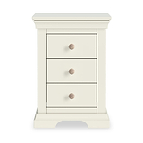 Colette Cream 3 Drawer Bedside Table from Roseland Furniture