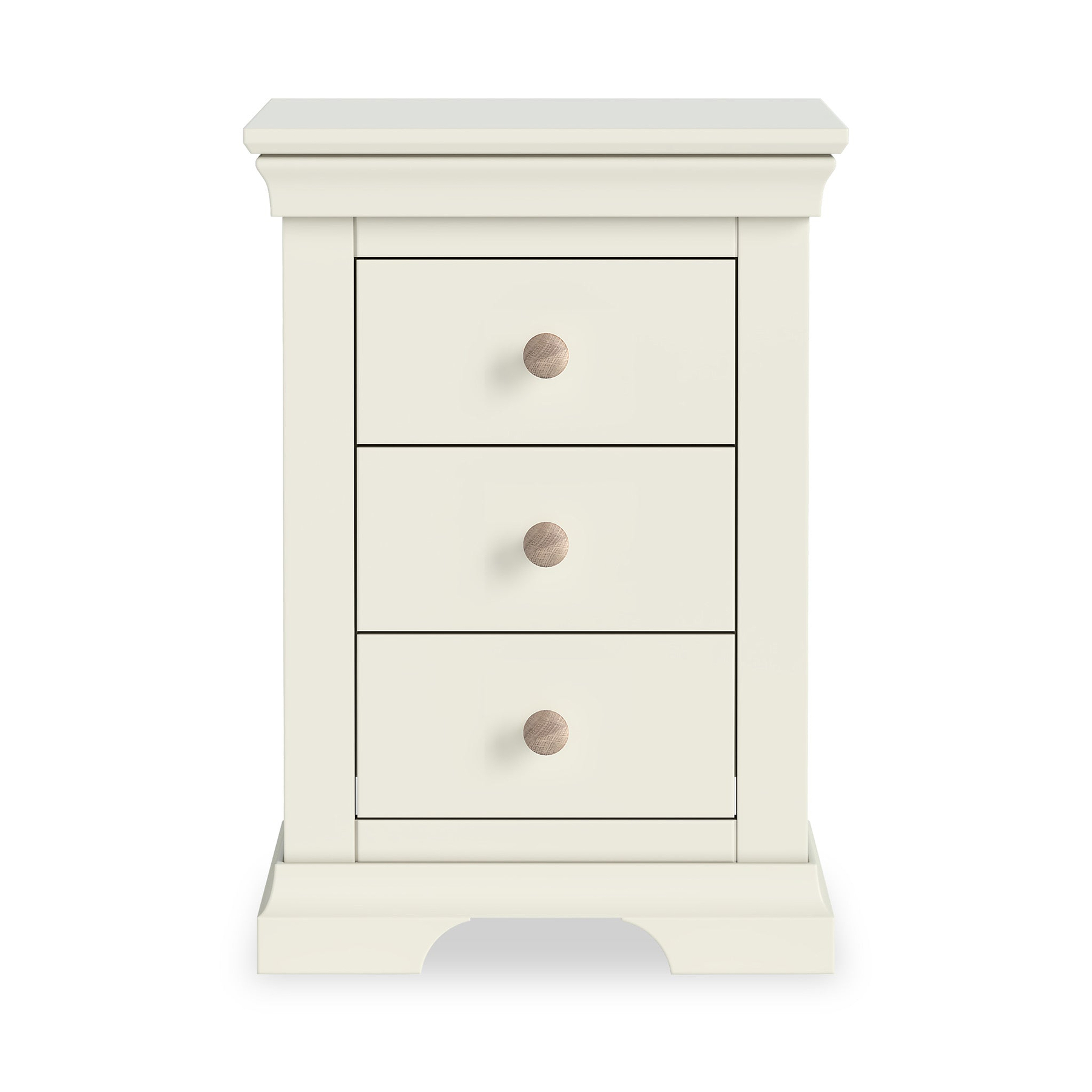 Colette Cream 3 Drawer Bedside Table from Roseland Furniture