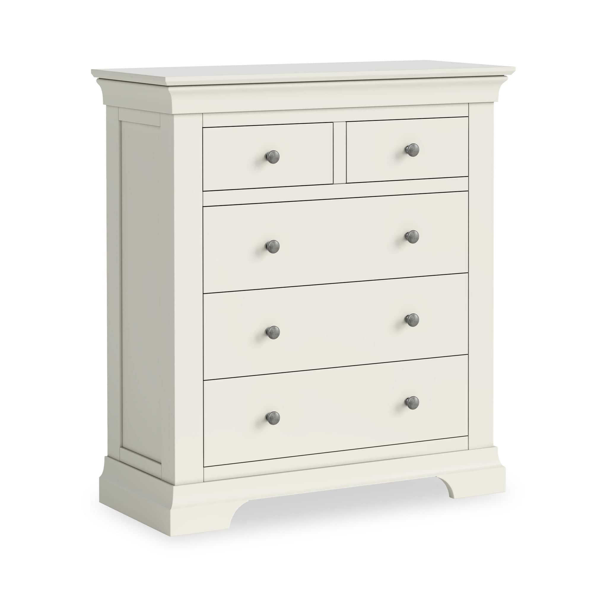Colette 2 Over 3 Chest Of Drawers | Grey Cream Warm White | Roseland