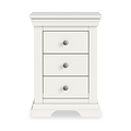 Colette Warm White 3 Drawer Bedside Table from Roseland Furniture
