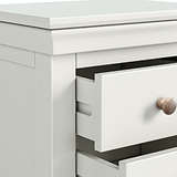Colette Warm White 3 Drawer Bedside Table from Roseland Furniture