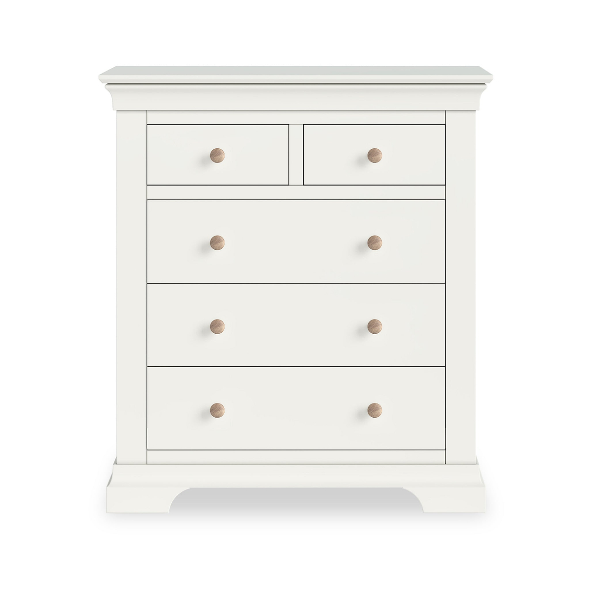 Colette Warm White 2 Over 3 Chest Of Drawers from Roseland Furniture