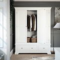 Colette Warm White Triple Wardrobe Drawer from Roseland Furniture