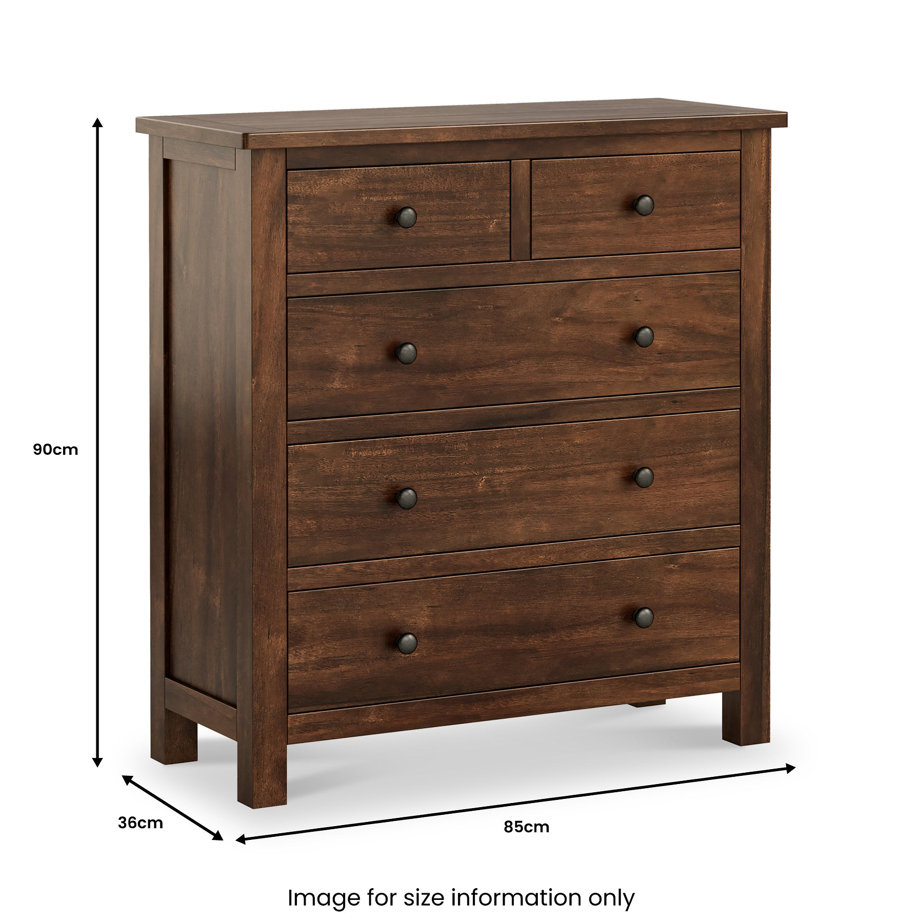 Duchy Acacia 2 Over 3 Drawer Chest from Roseland Furniture