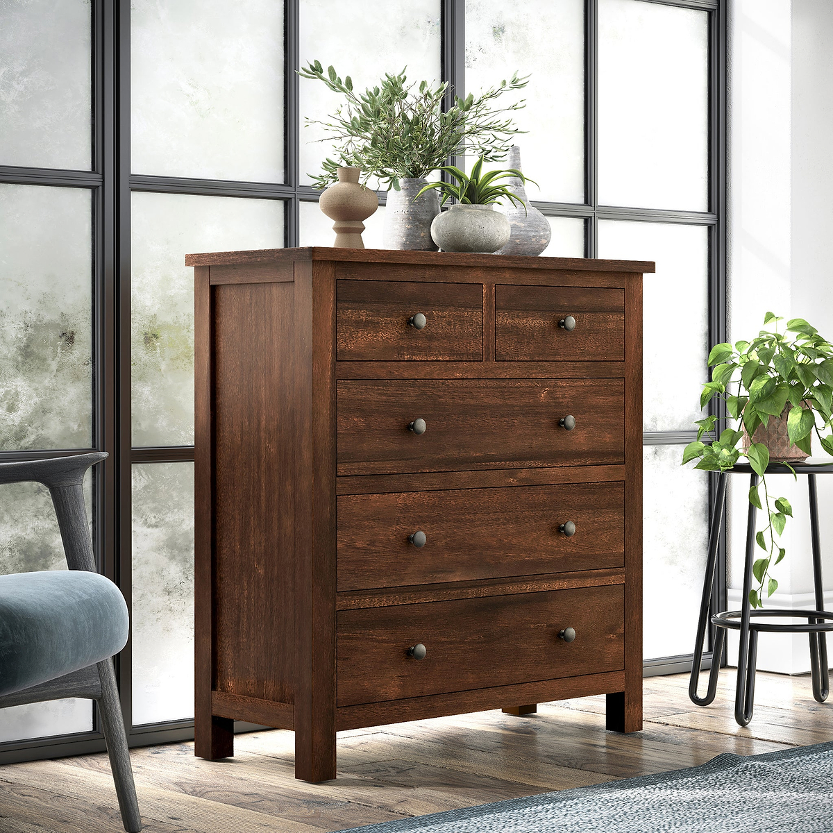 Duchy Acacia 2 Over 3 Drawer Chest from Roseland Furniture