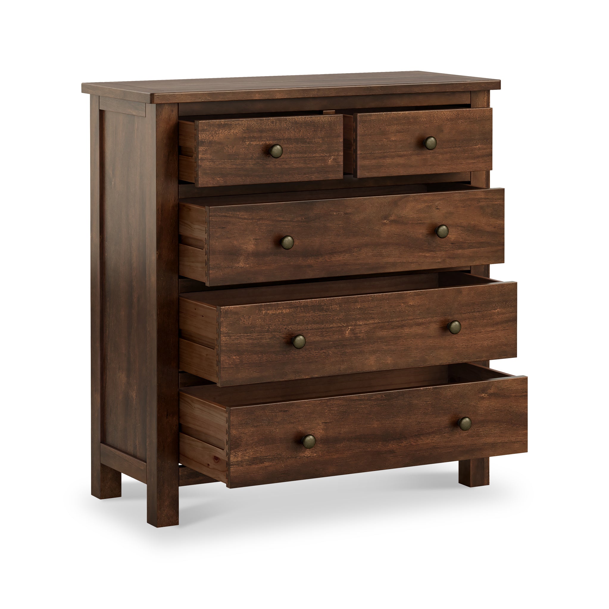 Duchy Acacia 2 over 3 Drawer Chest of Drawers for Bedroom | Roseland